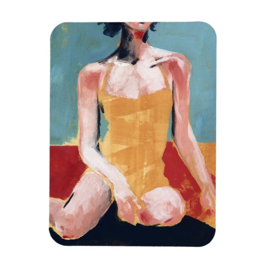  zwembad - Geel zwempak Magneet (Verticaal)