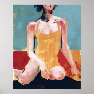  zwembad - Geel zwempak Poster