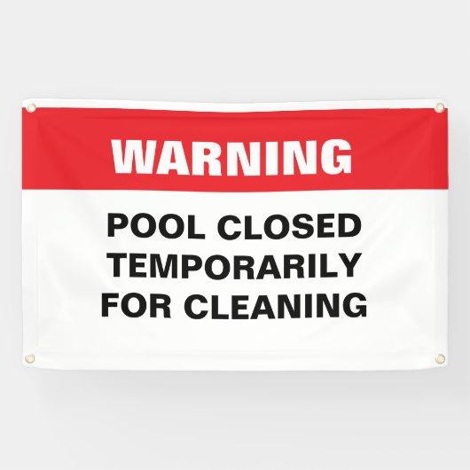 Zwembad gesloten voor reinigingsbericht Banner (Horizontaal)