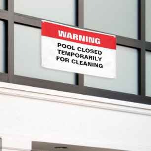 Zwembad gesloten voor reinigingsbericht Banner