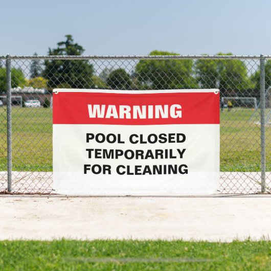 Zwembad gesloten voor reinigingsbericht Banner (Insitu)