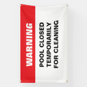 Zwembad gesloten voor reinigingsbericht Banner (Verticaal)
