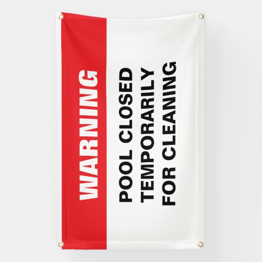 Zwembad gesloten voor reinigingsbericht Banner (Verticaal)