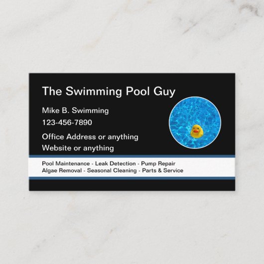 Zwembad Glossy Cool Visitekaartjes (Voorkant)