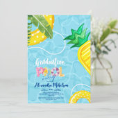 Zwembad Graduation Party Zomer Afstudeerder Kaart (Staand voorkant)