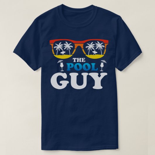 Zwembad Guy Vakantie Zonnebril Strand T-shirt (Design voorkant)