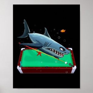 Zwembad Haai Biljart 8 9 Bal Straight Carom Snook Poster