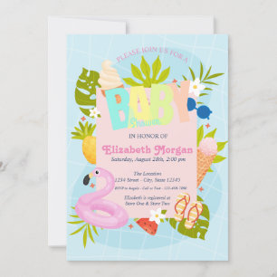 Zwembad Ijsje Baby Shower Uitnodiging