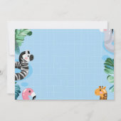 Zwembad Jongen 1e Verjaardag Foto uitnodiging (Achterkant)