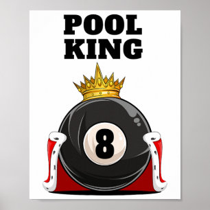 Zwembad King Boys Pool Biljart Mannen Pool Poster