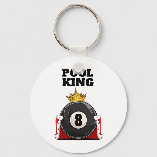 Zwembad King Boys Pool Biljart Mannen Pool Sleutelhanger (Voorkant)