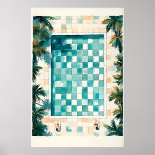 Zwembad Kunstprint Strandhuis Kust Poster