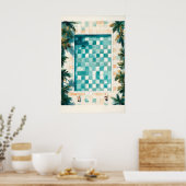 Zwembad Kunstprint Strandhuis Kust Poster (Keuken)
