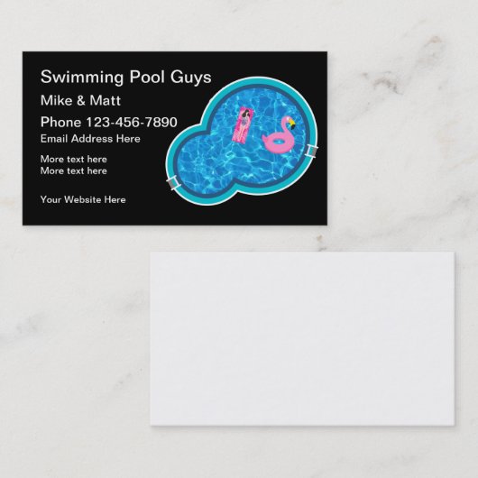 Zwembad Leuke Visitekaartjes (Voorkant / Achterkant)