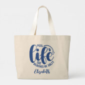 Zwembad Life Blue Grote Tote Bag (Achterkant)