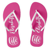 Zwembad Life Hot Pink gepersonaliseerd Teenslippers (Voetbed)