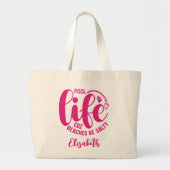 Zwembad Life Hot Pink Grote Tote Bag (Voorkant)