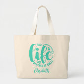 Zwembad Life Turquoise Grote Tote Bag (Voorkant)