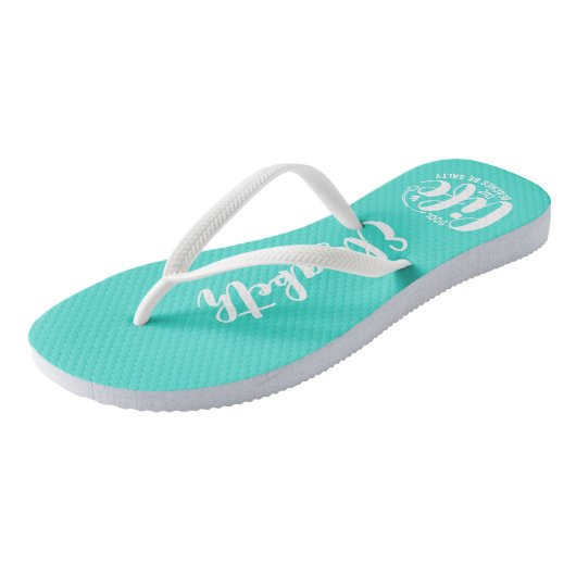 Zwembad Life Turquoise Teenslippers (Schuin)
