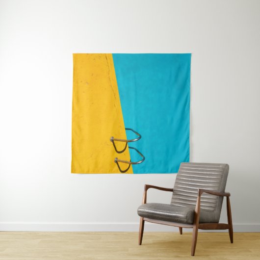 Zwembad met roestvrijstalen ladder wandkleed (In Situ (horizontaal))