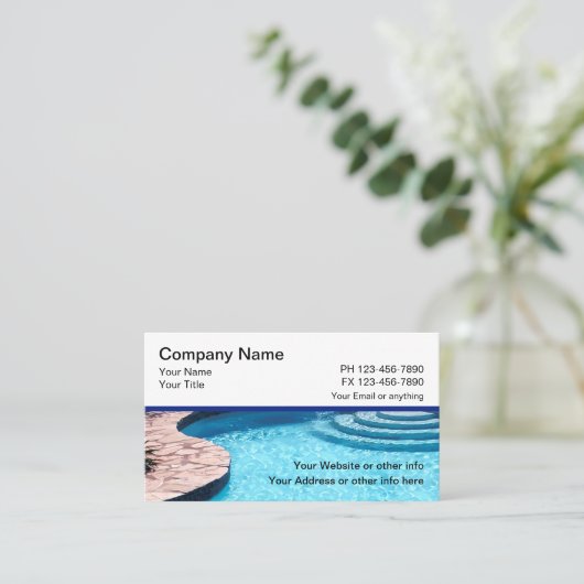 zwembad met trap en dek visitekaartje (Staand voorkant)