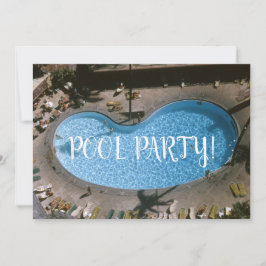 Zwembad Mid-Century Geïnspireerd Zwemfeest 1960 Kaart