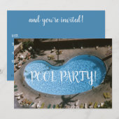 Zwembad Mid-Century Geïnspireerd Zwemfeest 1960 Kaart (Voorkant / Achterkant)