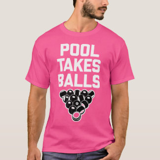 Zwembad neemt Ballen Pool Speler Pool Tafel Grappi T-shirt