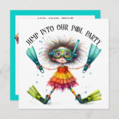 ZWEMBAD of Strandfeest Kaart (Voorkant / Achterkant)