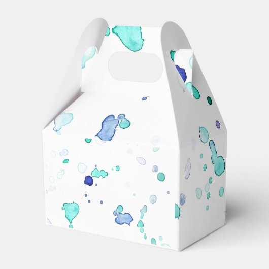 Zwembad of strandpartij, Waterverf Splash Favoriet Bedankdoosjes (Achterkant)