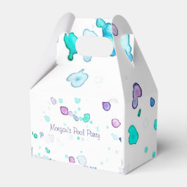 Zwembad of strandpartij, Waterverf Splash Favoriet Bedankdoosjes