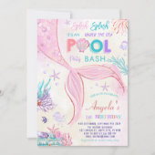 ZWEMBAD onder het Zee Zeemeermin Verjaardagsfeest Kaart (Voorkant)