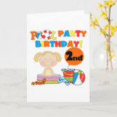 Zwembad Party 2e Verjaardag Tshirts en geschenken Kaart (Gele Bloem)