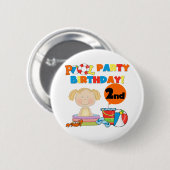 Zwembad Party 2e Verjaardag Tshirts en geschenken Ronde Button 5,7 Cm (Voorkant /achterkant)