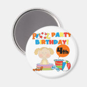 Zwembad Party 4e verjaardag Tshirts en geschenken Magneet (Voorkant / Achterkant)