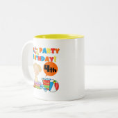 Zwembad Party 4e verjaardag Tshirts en geschenken Tweekleurige Koffiemok (Voorkant links)