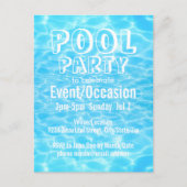 Zwembad Party Beach Party Blauw Water Tropisch Ele Uitnodiging Briefkaart (Voorkant)