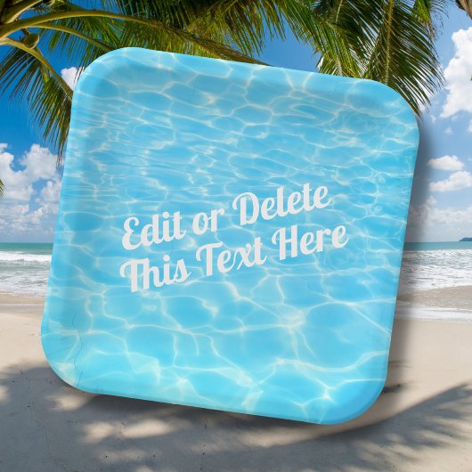 Zwembad Party Beach Party Zomer Party Blauw Water Papieren Bordje