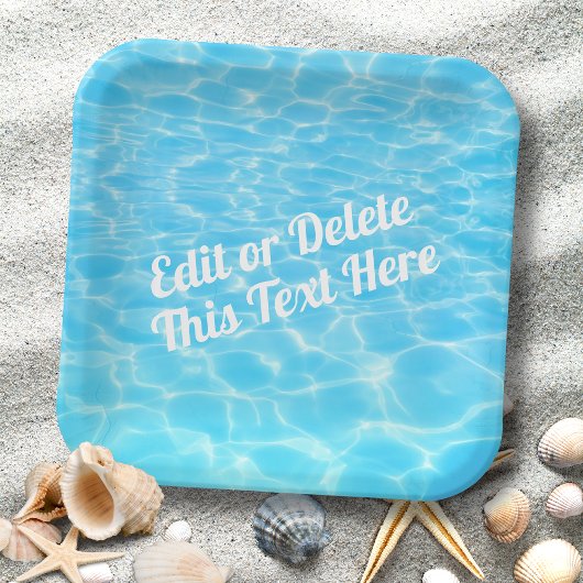 Zwembad Party Beach Party Zomer Party Blauw Water Papieren Bordje