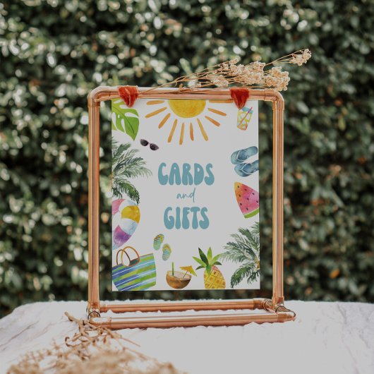 Zwembad Party Cadeaubonnen Teken Poster