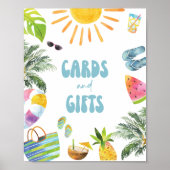 Zwembad Party Cadeaubonnen Teken Poster (Voorkant)