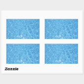 Zwembad Party Elegant Blank Blauw Water Rechthoekige Sticker (Vel)