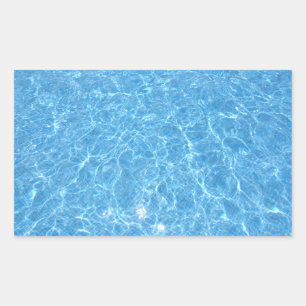 Zwembad Party Elegant Blank Blauw Water Rechthoekige Sticker