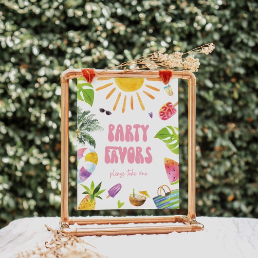 Zwembad Party Favorieten Verjaardag teken Poster