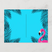 Zwembad Party Flamingo Float Retro Zomer Tropisch Uitnodiging Briefkaart (Achterkant)