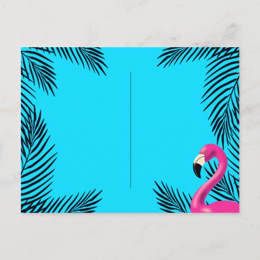 Zwembad Party Flamingo Float Retro Zomer Tropisch Uitnodiging Briefkaart (Achterkant)