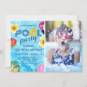 Zwembad Party Foto Zomer Verjaardag Kaart (Voorkant)