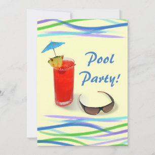 Zwembad Party-Fun Cocktail/Blue+Yellow Kaart