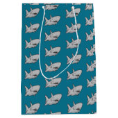 Zwembad Party Haai Verjaardag Gift Tassen Medium Cadeauzakje (Voorkant)