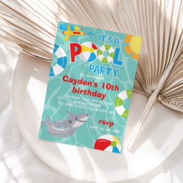 Zwembad Party haai zwembad drijver Zomer jongen Ve Kaart